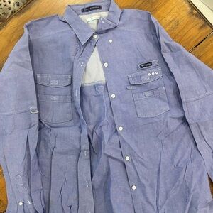 Columbia women’s  super bonehead Casual Blue Button-Down Shirt